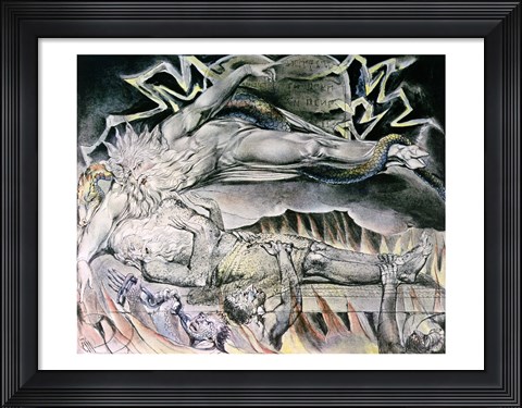 Framed Illustrations of the Book of Job; Job&#39;s Evil Dreams Print