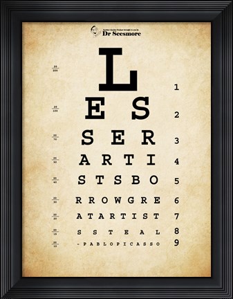 Framed Picasso Eye Chart Print