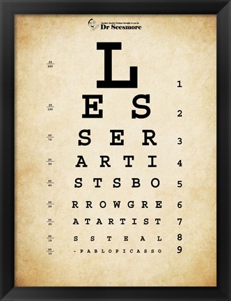 Framed Picasso Eye Chart Print