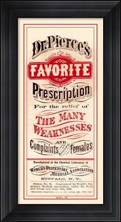 Framed Dr. Pierce&#39;s Favorite Print