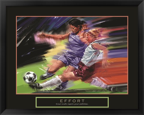 Framed Effort - Soccer Print