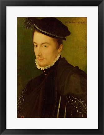 Framed Portrait presumed to be Hercule-Francois de France Print
