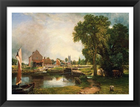 Framed Dedham Lock and Mill, 1820 Print