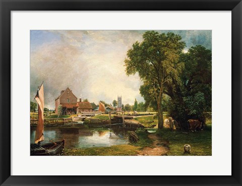 Framed Dedham Lock and Mill, 1820 Print