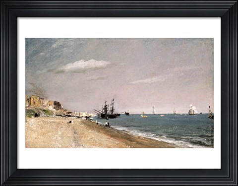 Framed Brighton Beach with colliers, 1824 Print