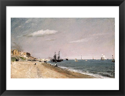 Framed Brighton Beach with colliers, 1824 Print