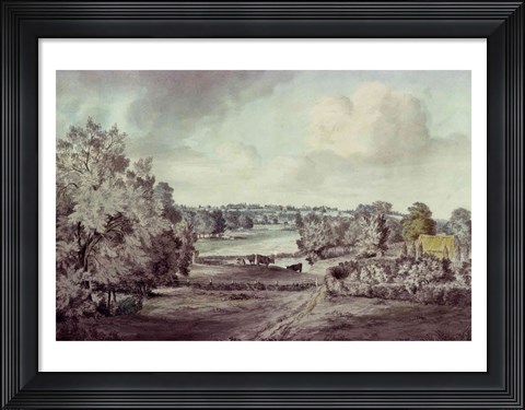 Framed Valley of the Stour, with Langham church in the distance Print