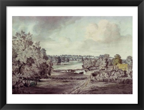 Framed Valley of the Stour, with Langham church in the distance Print