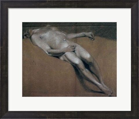 Framed Study of a recumbent male nude Print