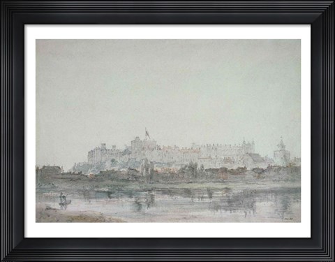 Framed Windsor Castle from the River, 19th century Print