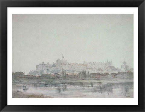 Framed Windsor Castle from the River, 19th century Print