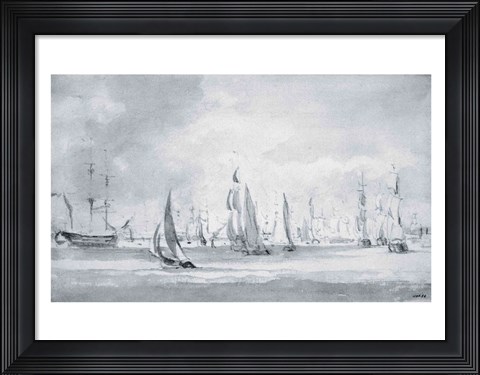 Framed Shipping in the Thames Print