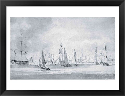 Framed Shipping in the Thames Print