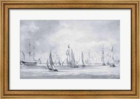 Framed Shipping in the Thames Print