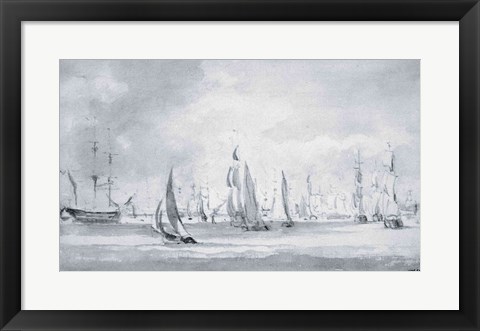 Framed Shipping in the Thames Print