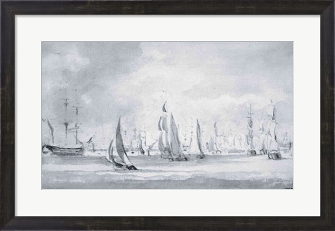 Framed Shipping in the Thames Print