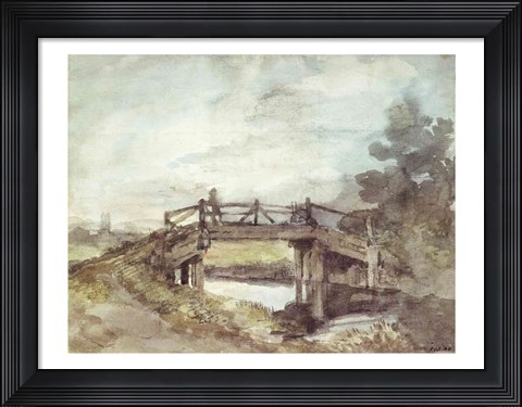 Framed Bridge Over the Stour Print