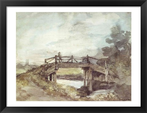 Framed Bridge Over the Stour Print