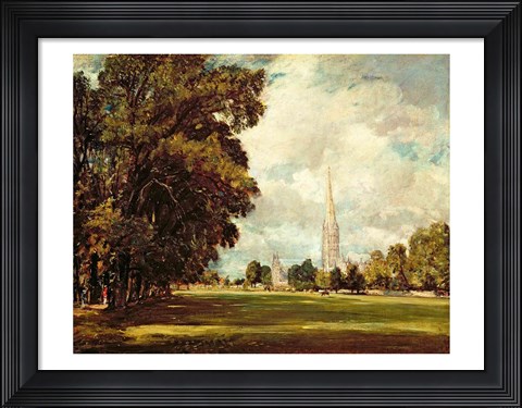 Framed Salisbury Cathedral from Lower Marsh Close, 1820 Print
