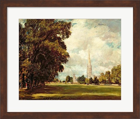 Framed Salisbury Cathedral from Lower Marsh Close, 1820 Print