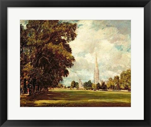 Framed Salisbury Cathedral from Lower Marsh Close, 1820 Print