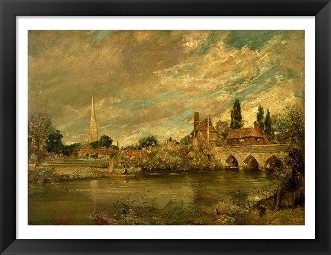 Framed Bridge of Harnham and Salisbury Cathedral Print