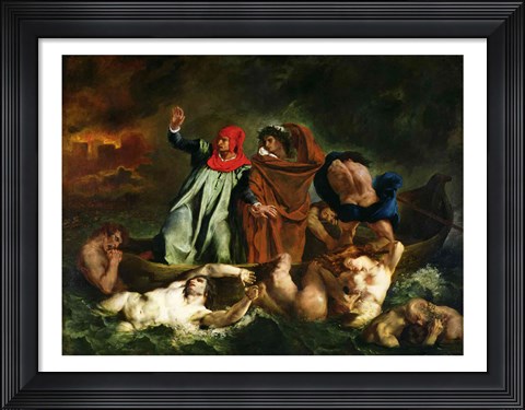 Framed Dante and Virgil in the Underworld, 1822 Print