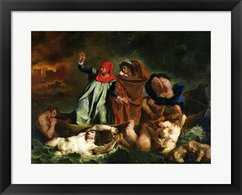 Framed Dante and Virgil in the Underworld, 1822 Print