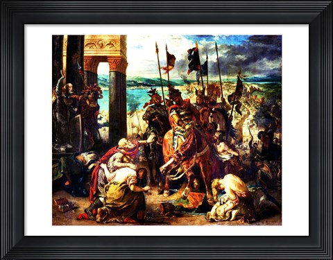 Framed Crusaders&#39; entry into Constantinople Print