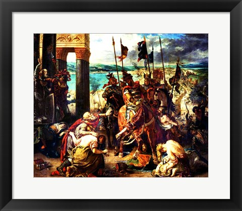 Framed Crusaders&#39; entry into Constantinople Print