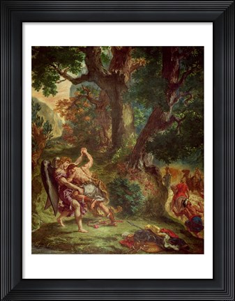 Framed Fight between Jacob and the Angel Print