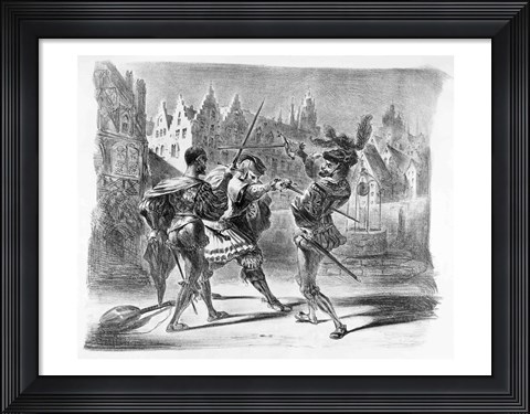 Framed Duel between Faust and Valentine, from Goethe&#39;s Faust Print