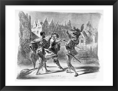 Framed Duel between Faust and Valentine, from Goethe&#39;s Faust Print