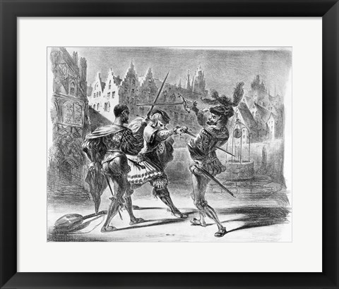 Framed Duel between Faust and Valentine, from Goethe&#39;s Faust Print