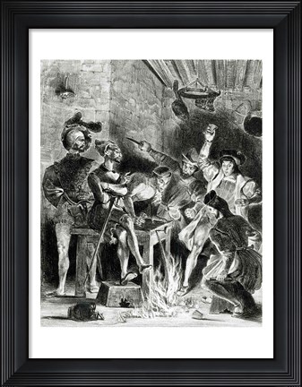 Framed Mephistopheles and the Drinking Companions, from Goethe&#39;s Faust, 1828 Print