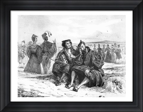 Framed Faust and Wagner in conversation, Illustration for Faust by Goethe Print