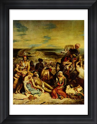 Framed Scenes from the Massacre of Chios, 1822 Print
