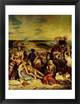 Framed Scenes from the Massacre of Chios, 1822 Print