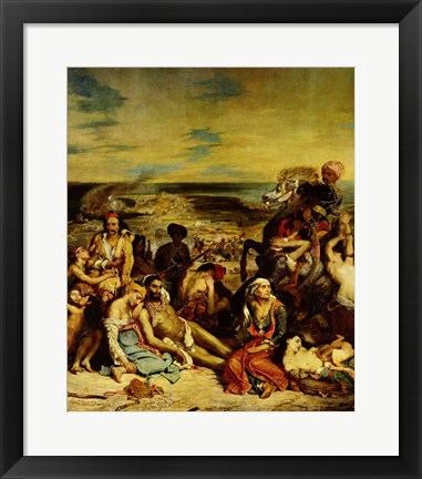 Framed Scenes from the Massacre of Chios, 1822 Print