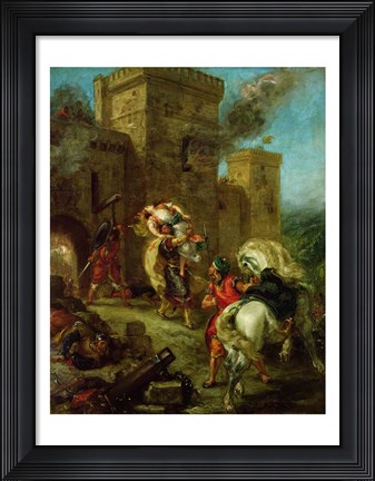 Framed Rebecca Kidnapped by the Templar, Sir Brian de Bois-Guilbert, 1858 Print