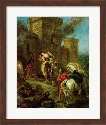 Framed Rebecca Kidnapped by the Templar, Sir Brian de Bois-Guilbert, 1858 Print
