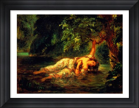 Framed Death of Ophelia, 1844 Print