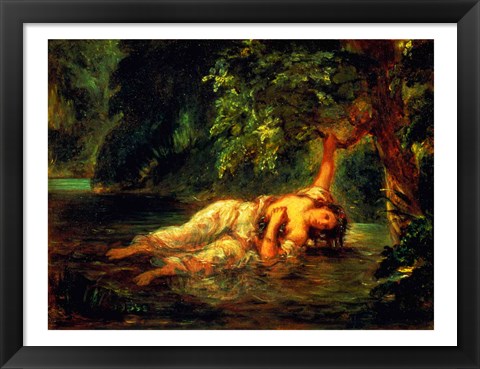 Framed Death of Ophelia, 1844 Print