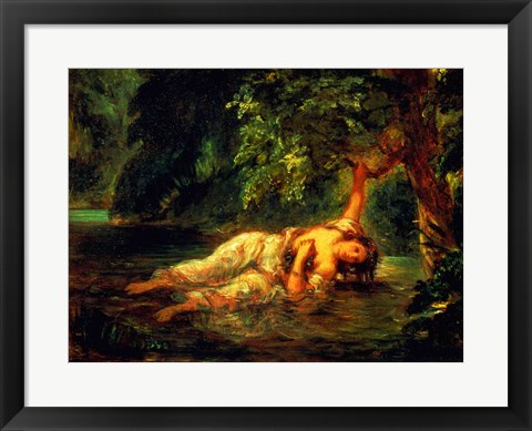 Framed Death of Ophelia, 1844 Print