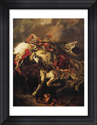 Framed Battle of Giaour and Hassan, after Byron&#39;s poem, &#39;Le Giaour&#39;, 1835 Print