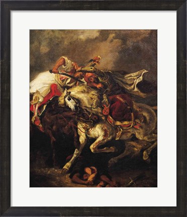 Framed Battle of Giaour and Hassan, after Byron&#39;s poem, &#39;Le Giaour&#39;, 1835 Print