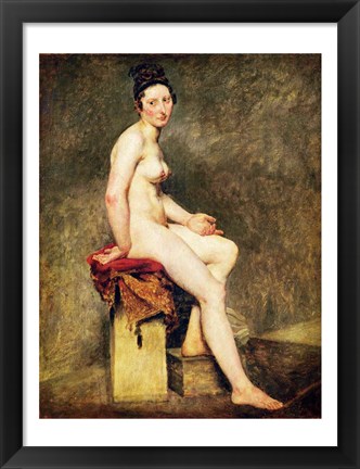 Framed Seated Nude, Mademoiselle Rose Print