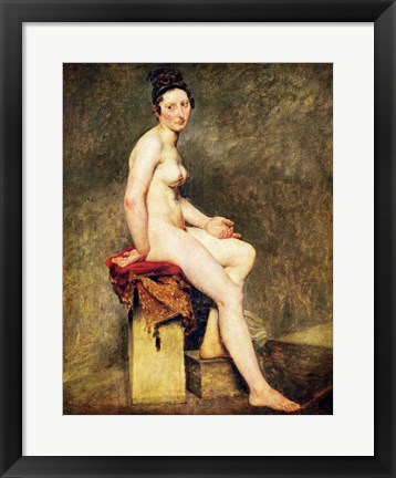 Framed Seated Nude, Mademoiselle Rose Print