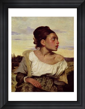 Framed Young Orphan in the Cemetery, 1824 Print