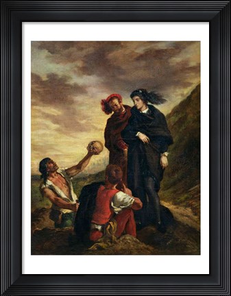 Framed Hamlet and Horatio in the Cemetery, from Scene 1, Act V of &#39;Hamlet&#39; Print
